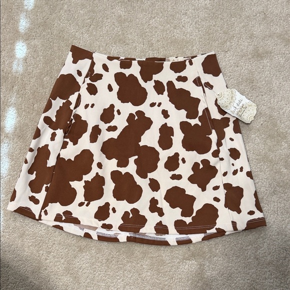 Altar'd State Dresses & Skirts - Altar'd State Brown and Cream Cow Print Mini Skirt